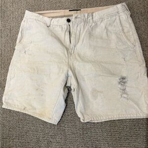 Scotch & Soda White Men's Flat Front Cotton Shorts